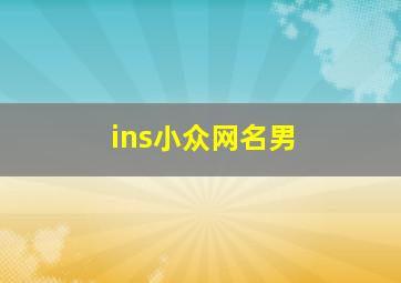 ins小众网名男