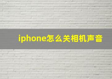 iphone怎么关相机声音