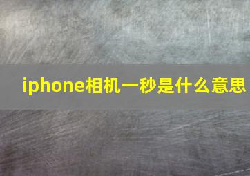 iphone相机一秒是什么意思