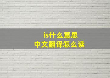 is什么意思中文翻译怎么读