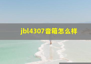 jbl4307音箱怎么样