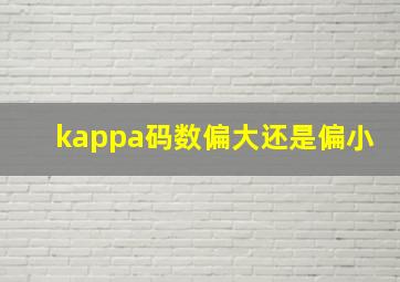 kappa码数偏大还是偏小