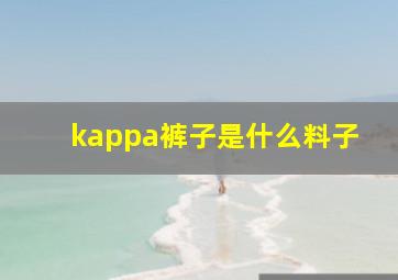 kappa裤子是什么料子