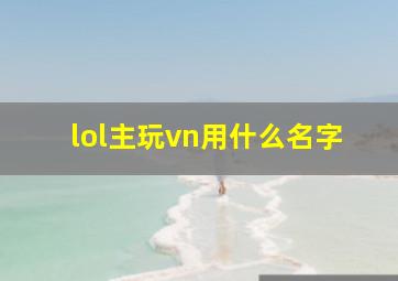 lol主玩vn用什么名字