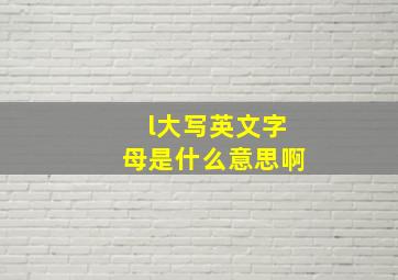 l大写英文字母是什么意思啊