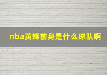 nba黄蜂前身是什么球队啊