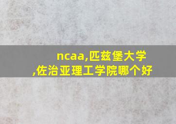 ncaa,匹兹堡大学,佐治亚理工学院哪个好