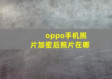 oppo手机照片加密后照片在哪