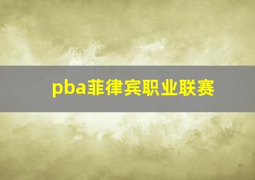 pba菲律宾职业联赛