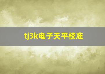 tj3k电子天平校准