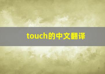 touch的中文翻译