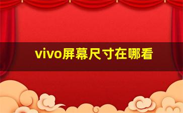 vivo屏幕尺寸在哪看