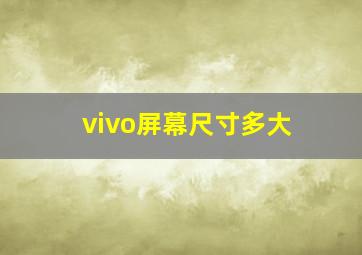 vivo屏幕尺寸多大