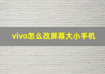 vivo怎么改屏幕大小手机