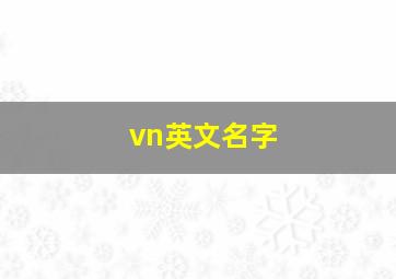 vn英文名字