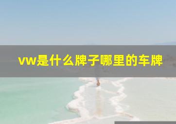 vw是什么牌子哪里的车牌