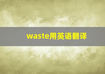 waste用英语翻译