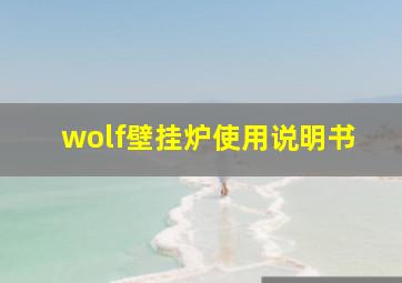 wolf壁挂炉使用说明书