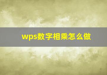 wps数字相乘怎么做