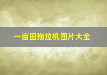 一亩田拖拉机图片大全