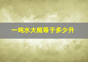 一吨水大概等于多少升