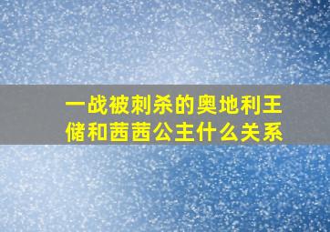 一战被刺杀的奥地利王储和茜茜公主什么关系