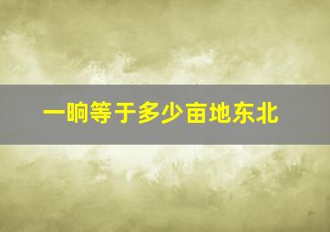 一晌等于多少亩地东北