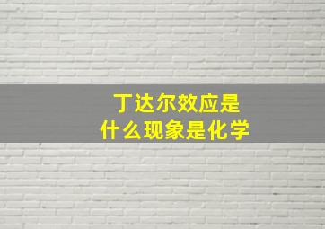 丁达尔效应是什么现象是化学