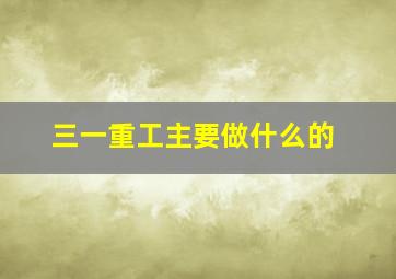 三一重工主要做什么的