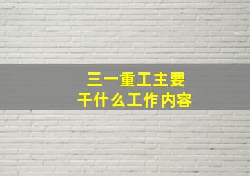 三一重工主要干什么工作内容