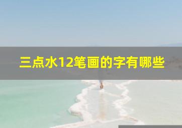 三点水12笔画的字有哪些