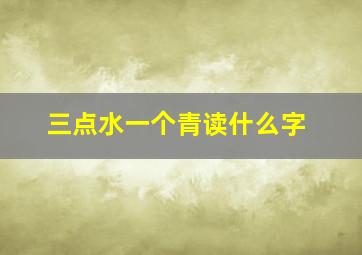 三点水一个青读什么字