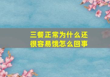 三餐正常为什么还很容易饿怎么回事