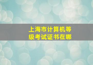 上海市计算机等级考试证书在哪