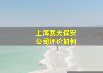 上海赛夫保安公司评价如何