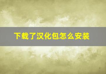 下载了汉化包怎么安装