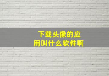 下载头像的应用叫什么软件啊