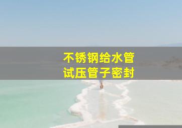 不锈钢给水管试压管子密封