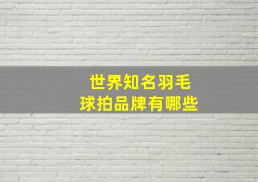 世界知名羽毛球拍品牌有哪些