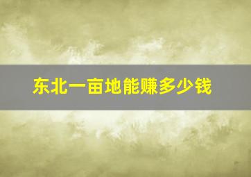 东北一亩地能赚多少钱