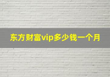 东方财富vip多少钱一个月