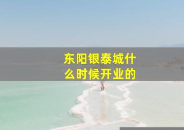 东阳银泰城什么时候开业的