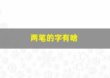 两笔的字有啥