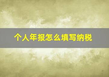 个人年报怎么填写纳税