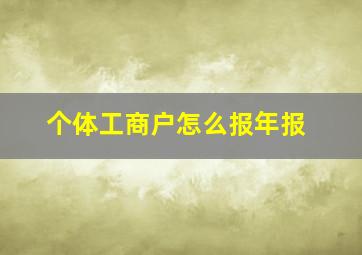 个体工商户怎么报年报