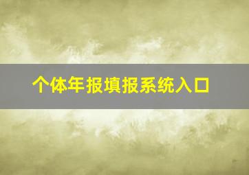 个体年报填报系统入口