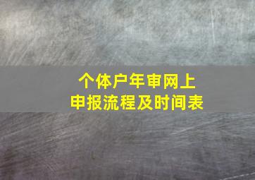 个体户年审网上申报流程及时间表