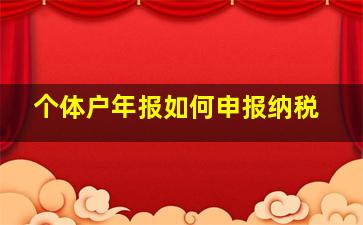 个体户年报如何申报纳税