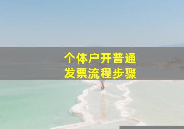 个体户开普通发票流程步骤