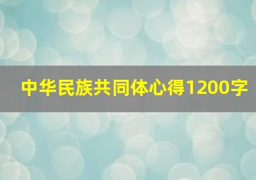 中华民族共同体心得1200字